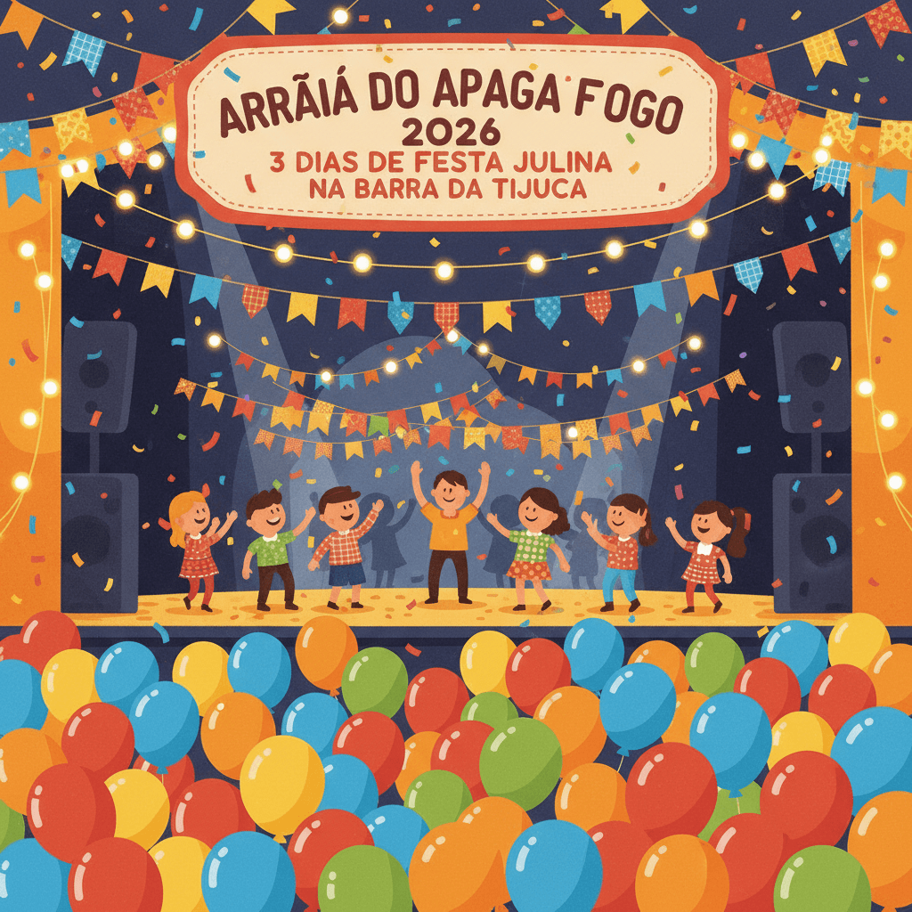 Foto: Arraiá do Apaga Fogo 2026 3 Dias de Festa Julina na Barra da Tijuca